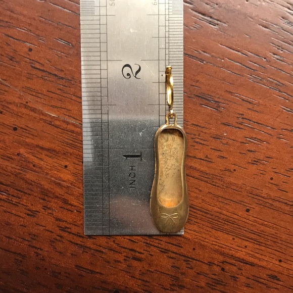 Vintage Brass Tiny Ballerina Slipper Earrings - Picture 5 of 6